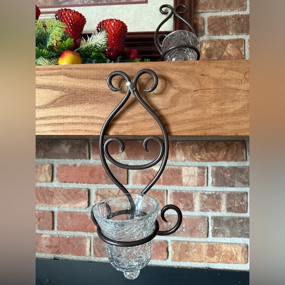 Vintage 1984 Elegant Brown Candle Sconce Holders - Picture 5 of 7